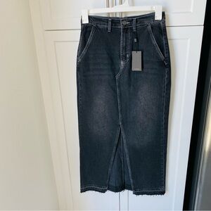 RAILS black denim jean skirt maxi slit size 27 new with tag Manhattan Eclipse